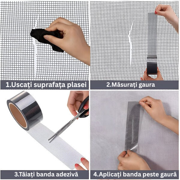 Bandă adezivă pentru repararea plaselor de insecte